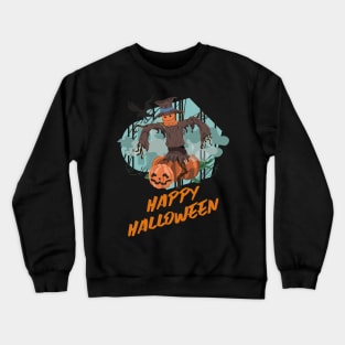 Cool Scarecrow Halloween Design Crewneck Sweatshirt